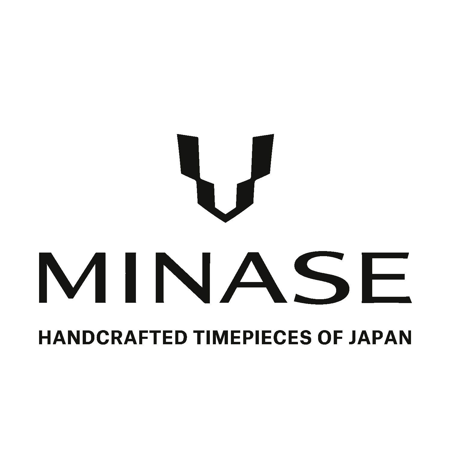 MinaSe logo with a stylized black and white map marker icon and the tagline 'Handcrafted Timepieces of Japan'
