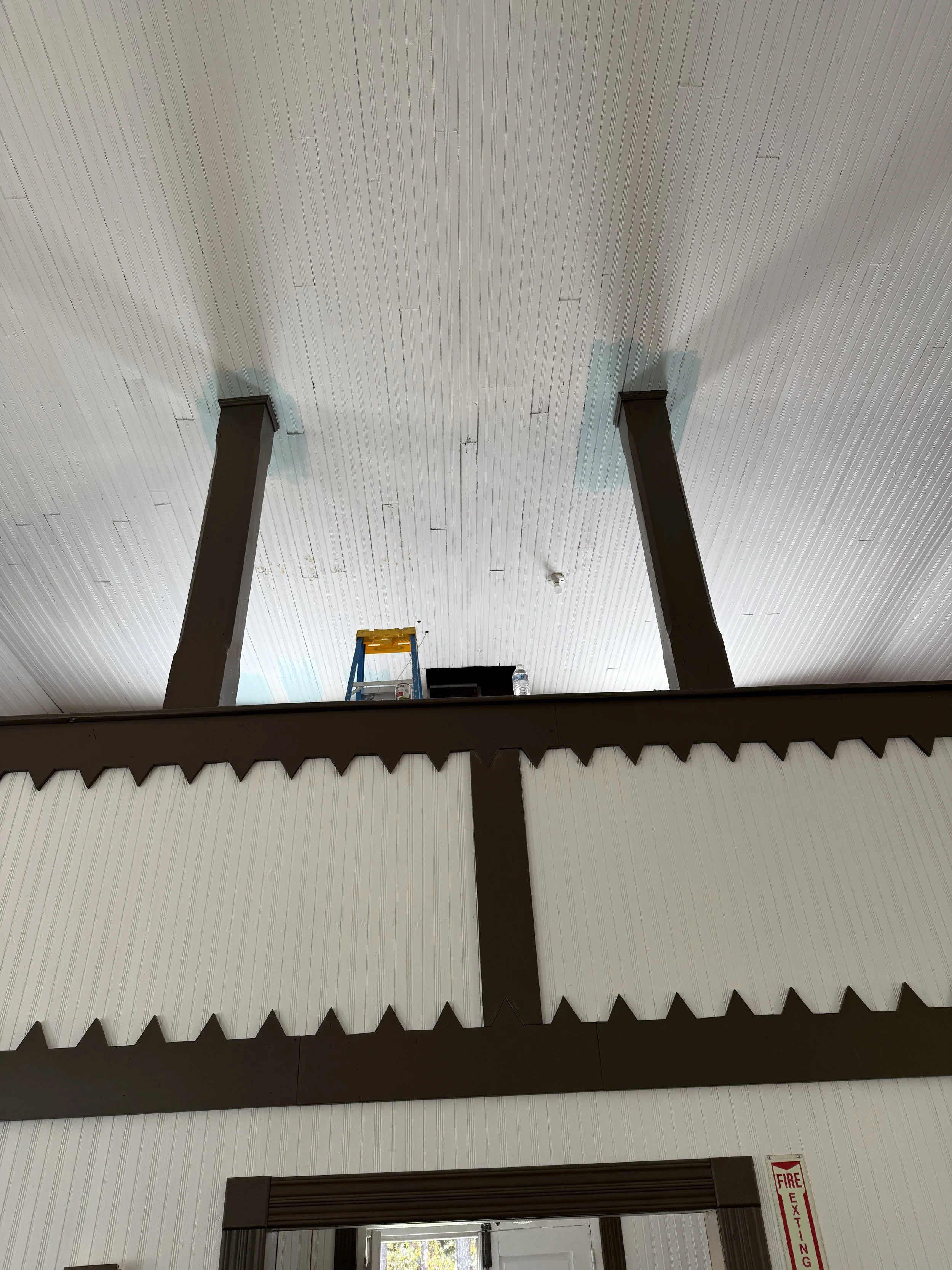 Balcony columns painted