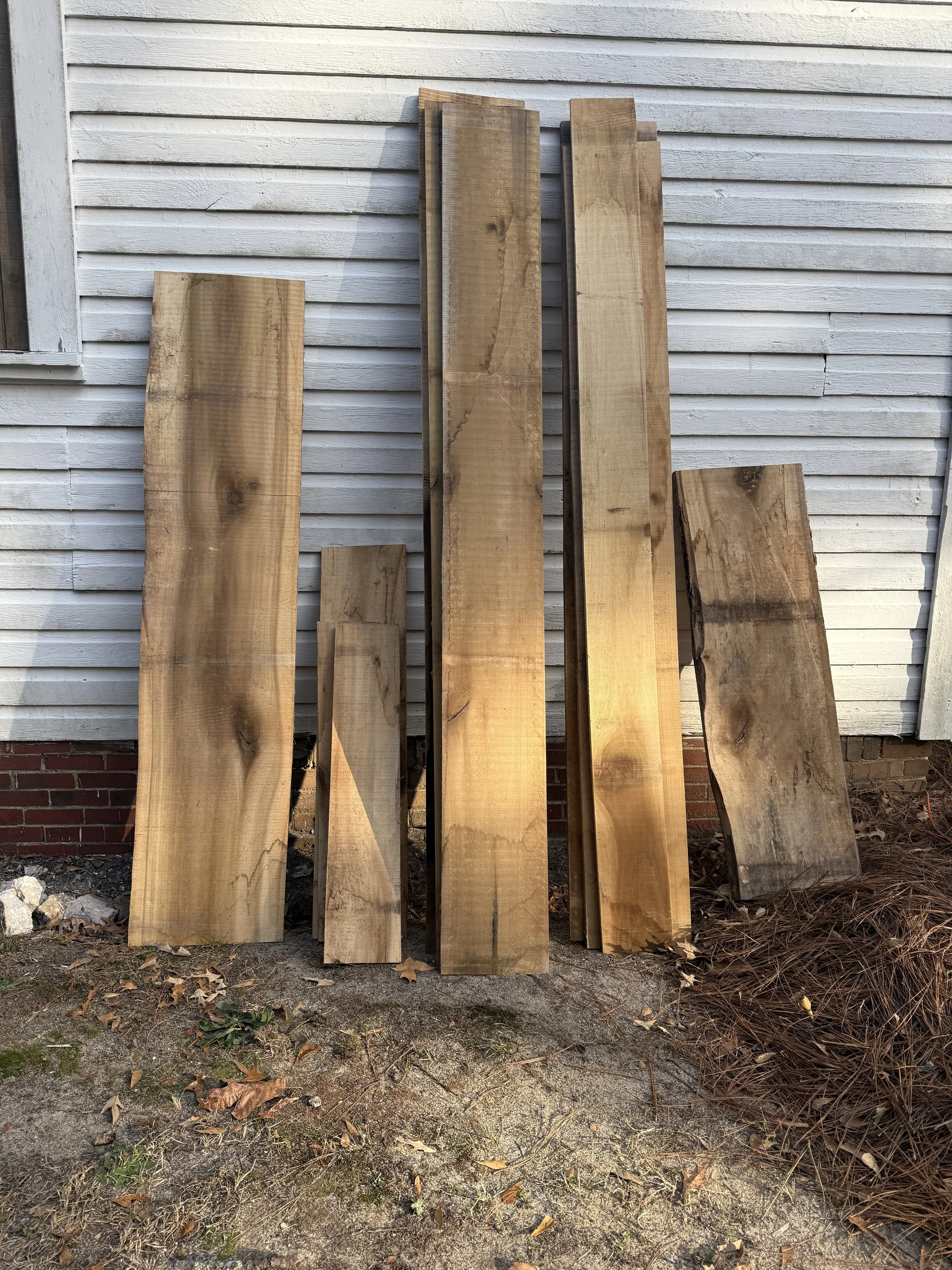 Donated wood used for pediments