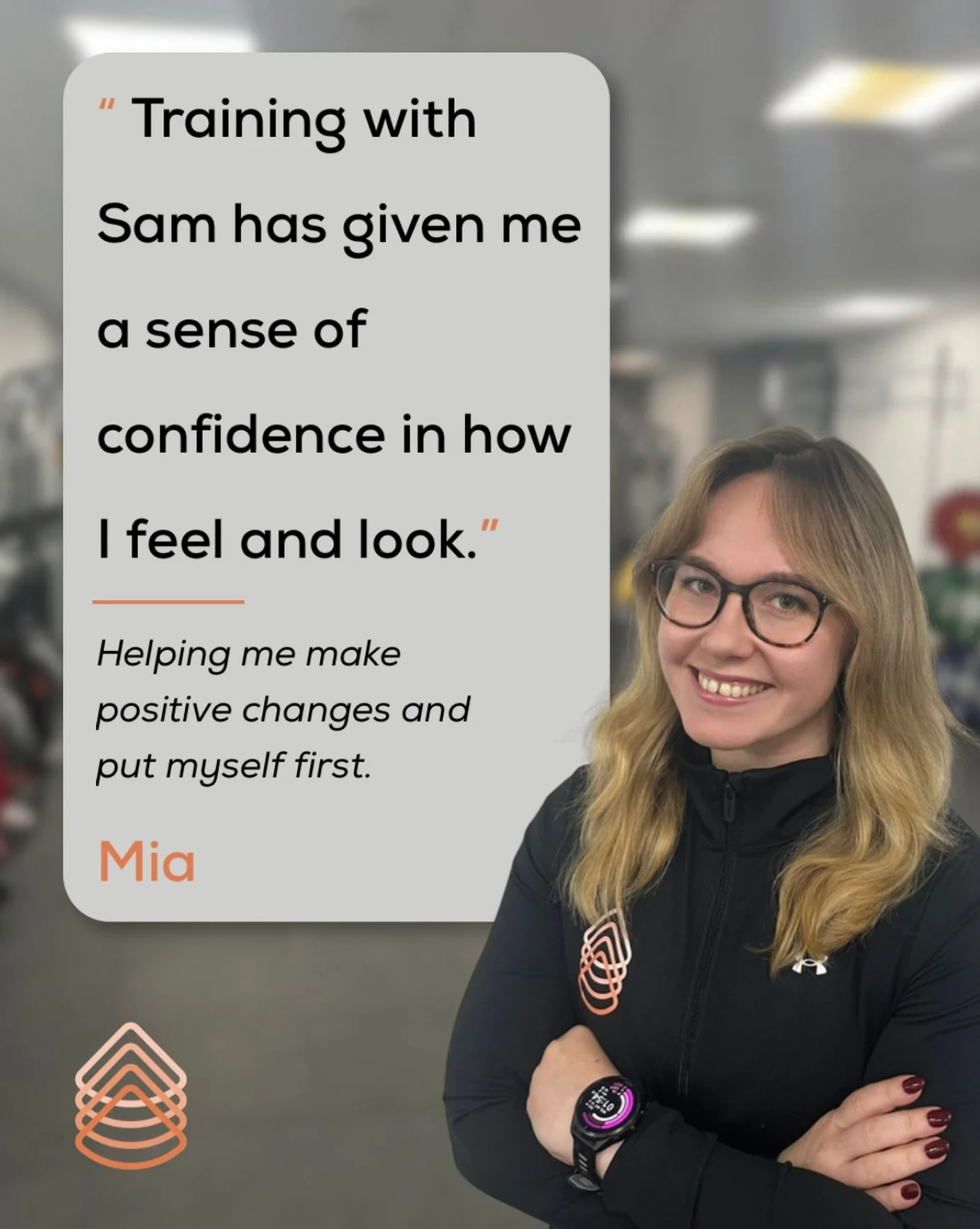 &ldquo;Training with Sam over the past year has given me a sense of confidence in how I feel and look that I&rsquo;d never had before.

Her attention to detail to meet my needs and help me reach my fitness goals has made such a difference to my life.