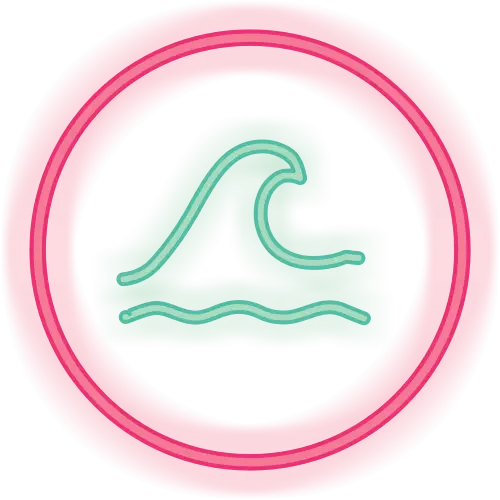 Animation image of a wave on the water