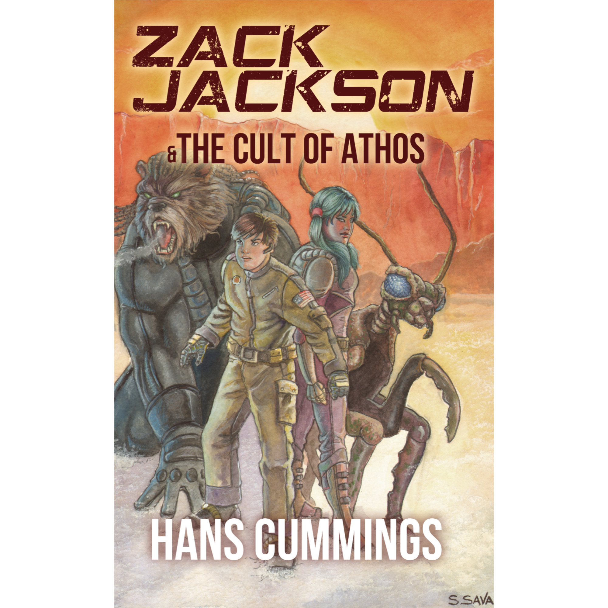Cover art showing two kids and two aliens on a strange world