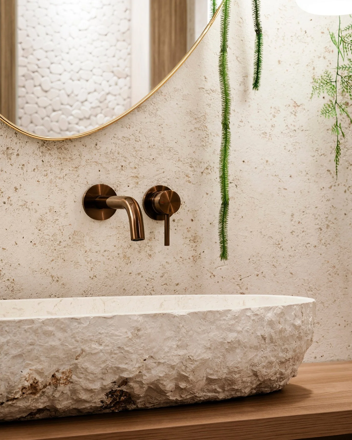 WOW is the one to aim for.

In this Balinese-inspired bathroom, Ronald Elling of Creative Wall Art doesn&rsquo;t just aim - he delivers. From the serene Archi+ Pietra Intonaco texture to the soft bronze and gold mica shimmer, every surface detail con