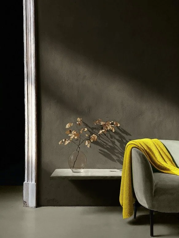 Archi+ Argilla can set a mood.

This is a mineral plaster made with real natural clay and air lime, matte and earthy, and what you're seeing here is how much work the surface does when light moves across it. Subtle shifts in tone. Depth without drama