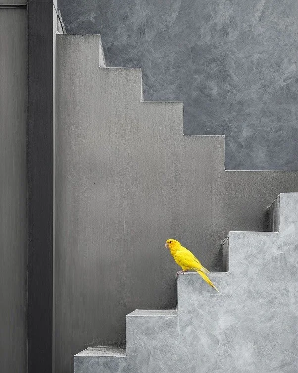 Gray surfaces. A modern mood. One very deliberate splash of yellow.

Celestia Wall Painting brings a soft, velvety touch to interior surfaces, the kind you notice with your eyes first and your hand second. Luce Wall Painting goes in a different direc