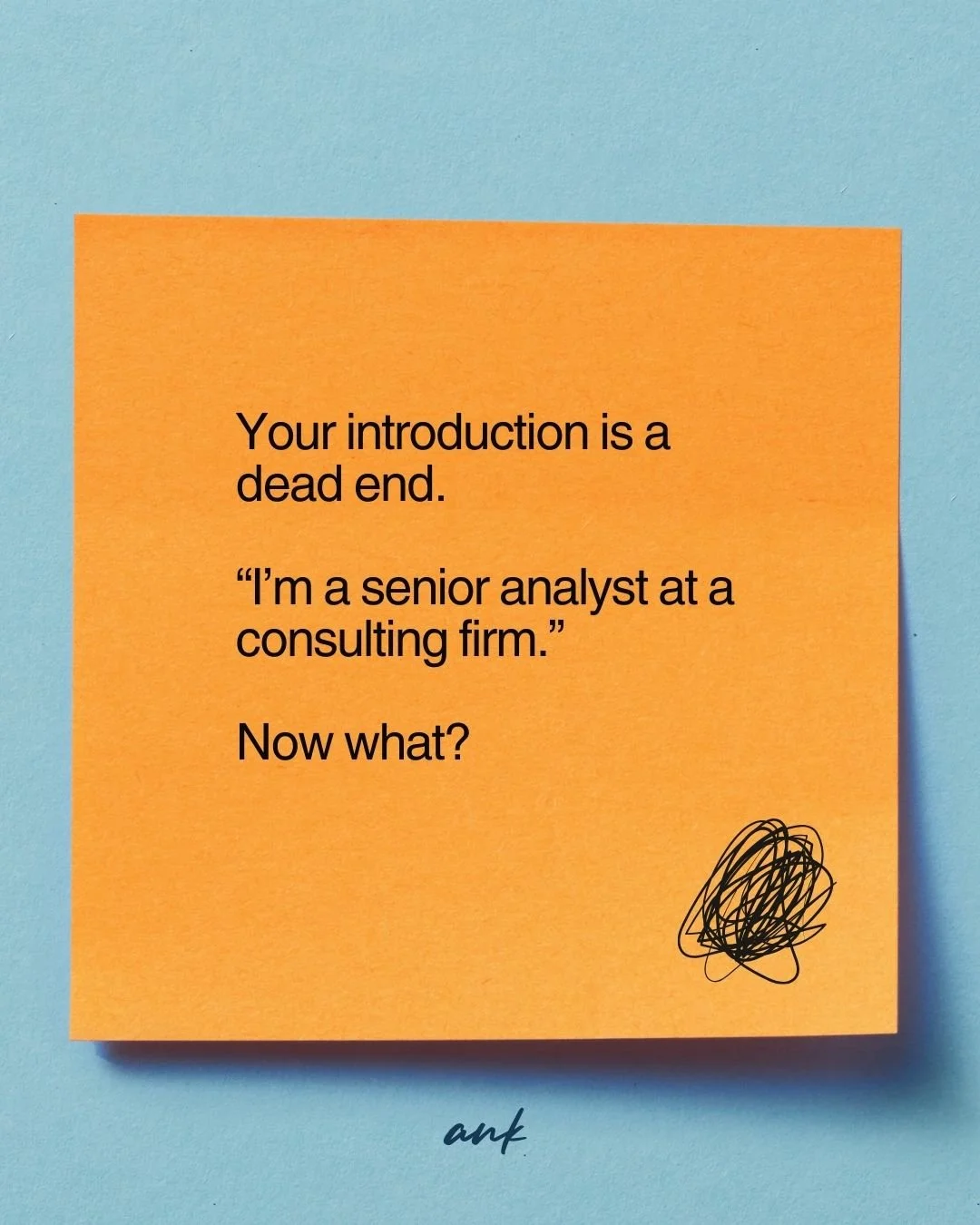 Most people answer &ldquo;What do you do?&rdquo; with a dead end.

Leaving crumbs isn&rsquo;t about being interesting &mdash; it&rsquo;s about steering the conversation toward things you actually enjoy talking about.

More on this in Monday&rsquo;s n