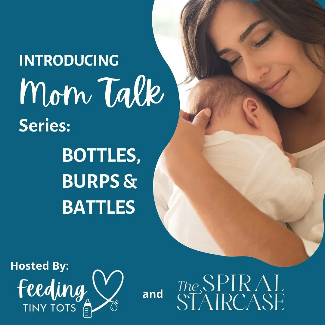 ✨ Mom Talk Series is here! ✨
Join me at The Spiral Staircase for cozy conversations, real-life strategies, and a space to connect with other moms who get it. 💕

Upcoming topic: Baby Gains: what the scale isn&rsquo;t telling you 
From slow gainers to