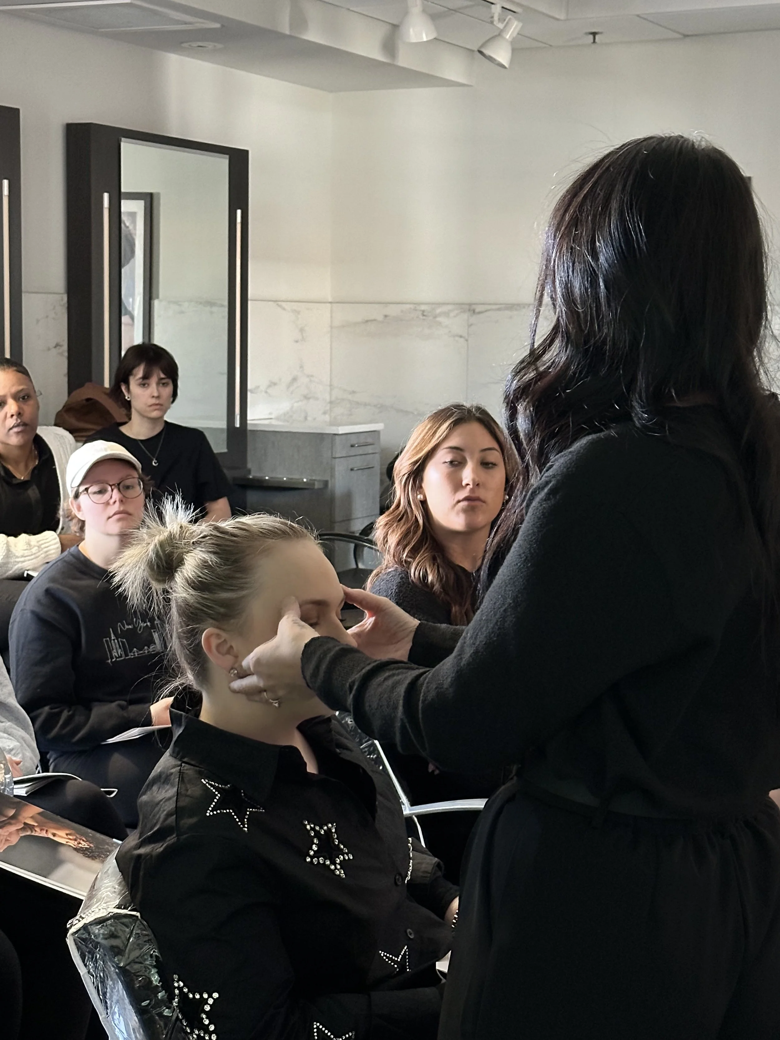 A mountain landscape with green hills in the foreground, a modern wooden house on the hill, and snow-capped mountains in the background under a cloudy sky.