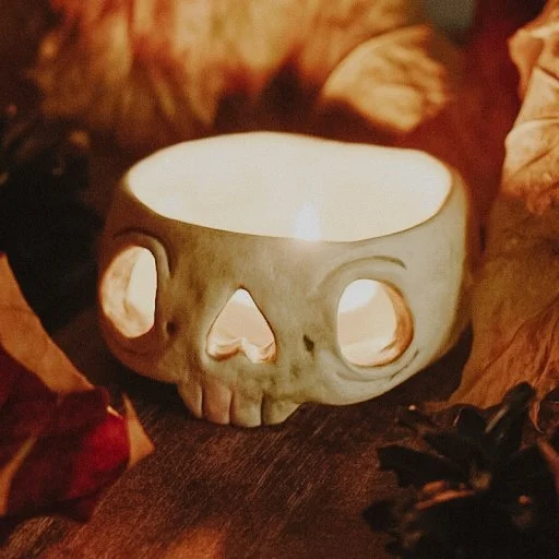 Create and Chill: Ceramic Skull Luminaries/Tea Candle Holders