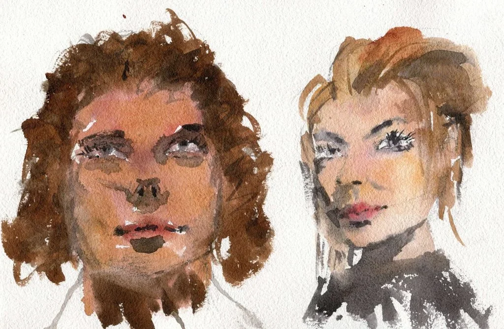 Trace and Paint Watercolor: Partner Portraits