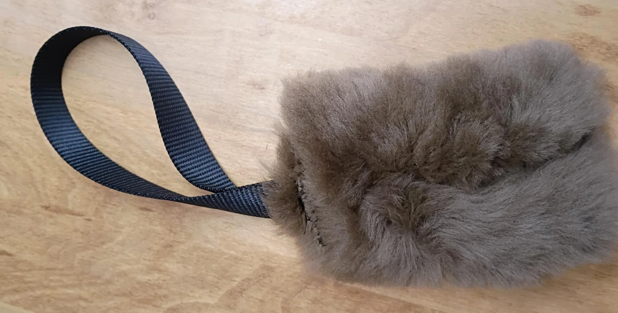 Real Sheepskin Tug Toy: prey drive toy, lure toy, agility interactive toy