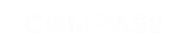 The word 'COMPASS' written in white capital letters on a black background.