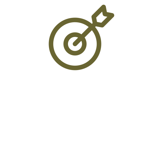 Icon of a handshake with a target and arrow above it, symbolizing partnership or goal achievement.
