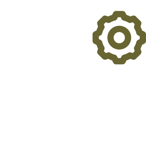 Icon of gears with a checkmark inside one gear and arrows indicating process or synchronization.