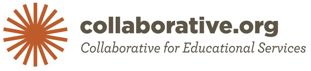 Logo of collaborative.org featuring an orange sunburst graphic and text that reads 'collaborative.org' and 'Collaborative for Educational Services'.