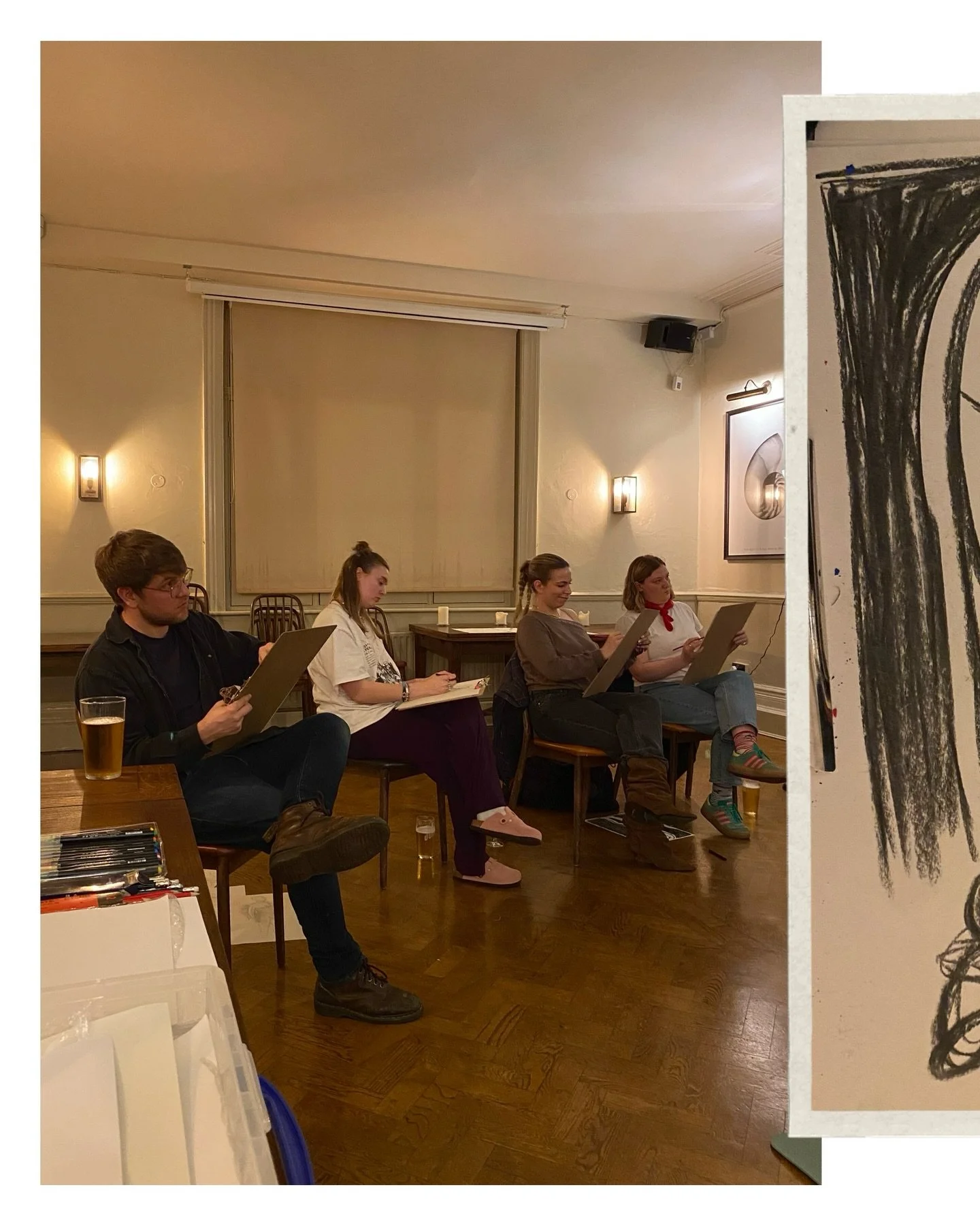 Thank you to everyone who came to draw with us last night @thecrabtreew6, and to the wonderful @chris.lifemodel for modelling ✨✍🏻 We&rsquo;ll be back at The Crabtree on the 25th of March - tickets available via link in bio, or dm to book direct ✏️

