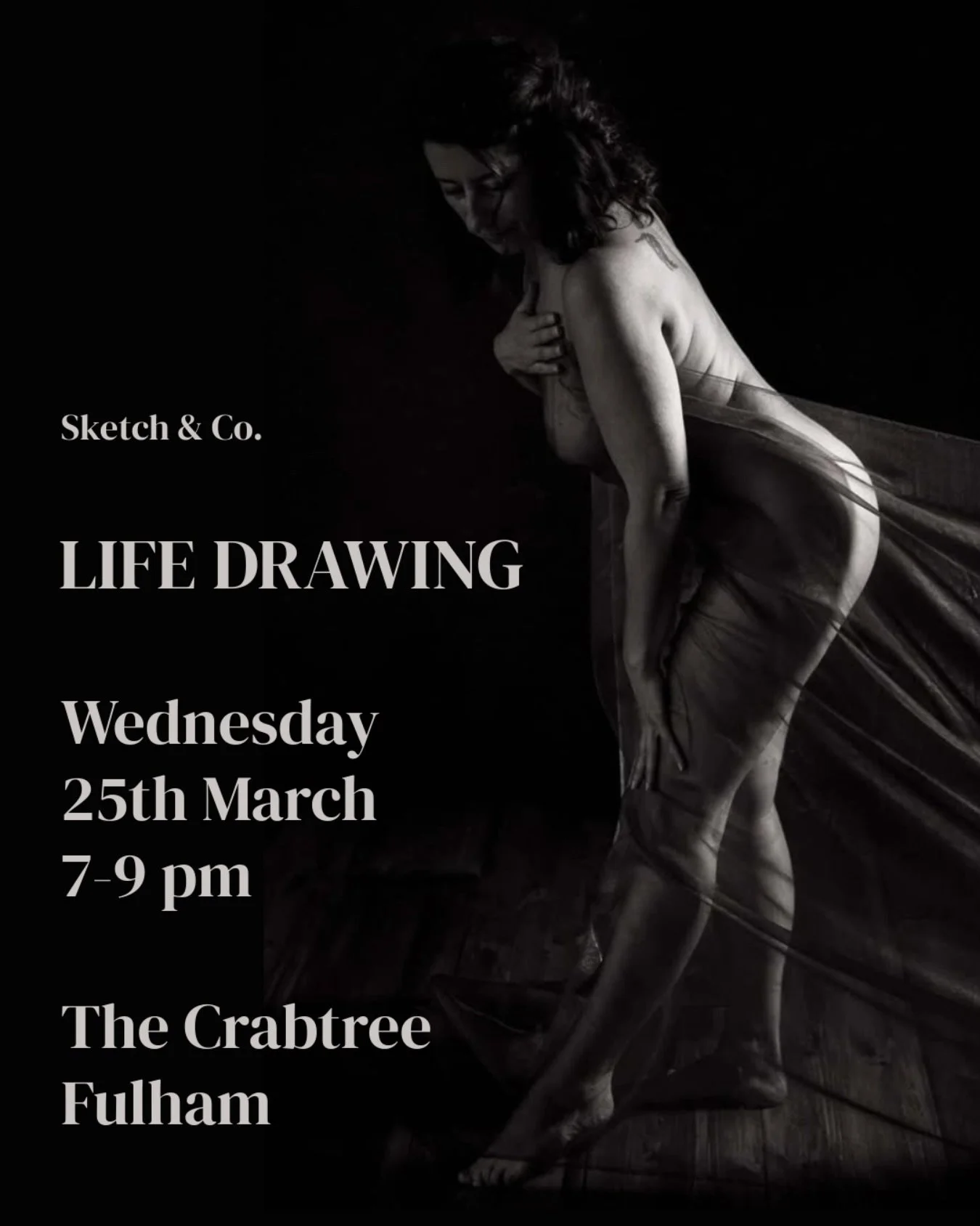 Next Wednesday! come and join us @thecrabtreew6 for life drawing  with the wonderful @lifemodeldrea modelling ✍🏻✨Suitable for all levels, materials included 👩🏻&zwj;🎨 See you there! Info below ⬇️

📍The Crabtree, Rainville Road, W6 9HA
🗓️ Wednesd