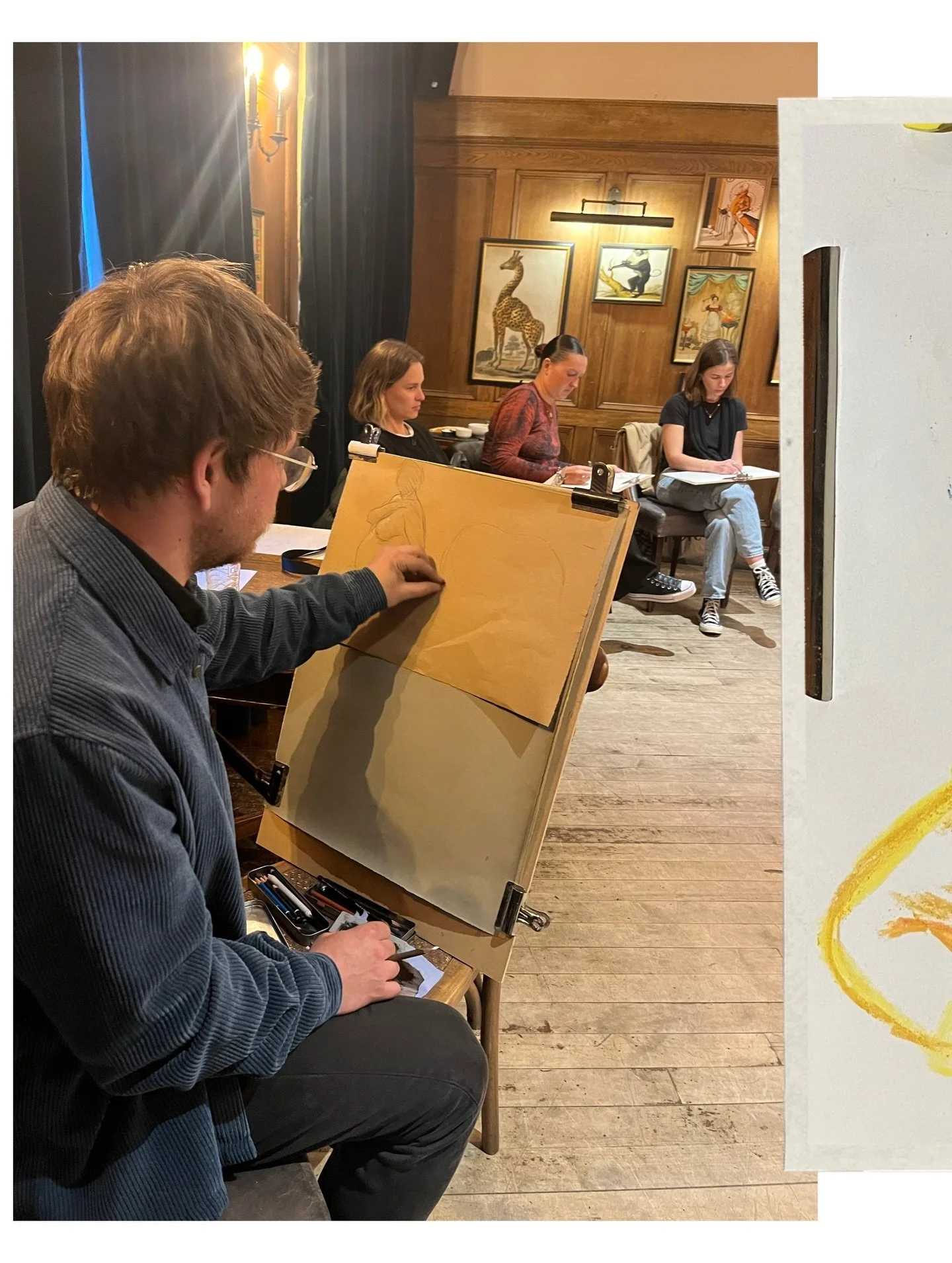 Some pics from one of last month&rsquo;s life drawing sessions @thebedfordpub ✍🏻 thank you to everyone who came along, and to the amazing @fatmeglifemodel for modelling ✨We&rsquo;ll be back in Balham next Tuesday the 21st for our next event- see you