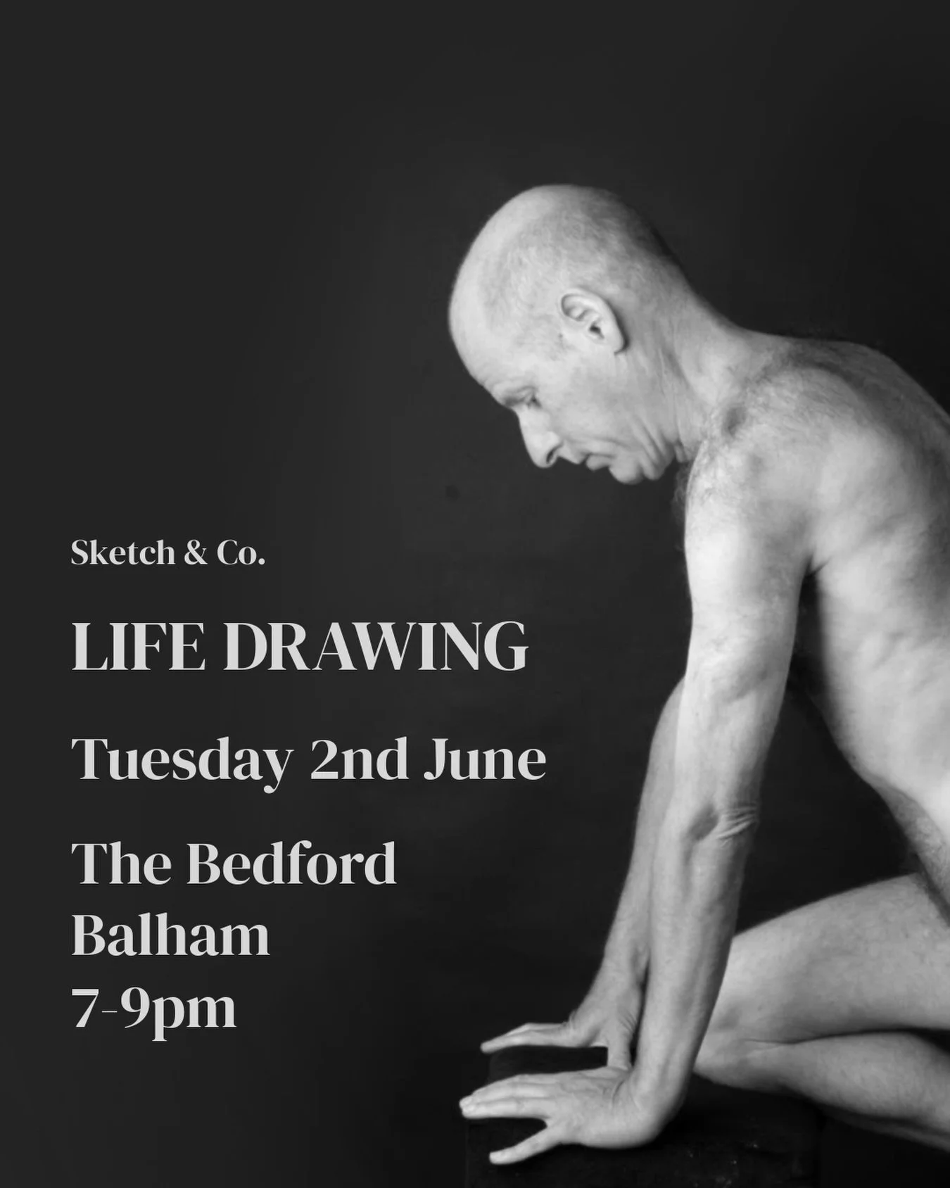 Tomorrow! We&rsquo;ll be back for more life drawing @thebedfordpub, Balham with the wonderful @delamitrilifemodel modelling ✍🏻🎉 

All abilities welcome, and materials provided- come along and draw with us! &pound;15pp- tickets available via link in