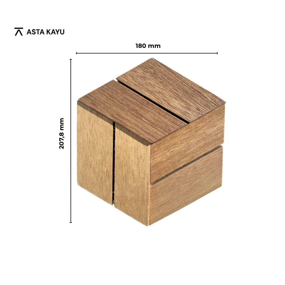 Hexa Kayu 3D wood wall cladding with warm natural wood tones