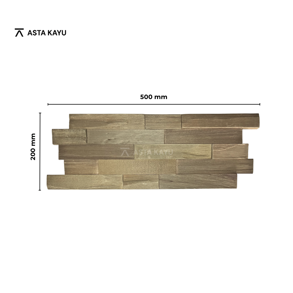 Java Fumed Coffee houten 3D wandpaneel – brick design