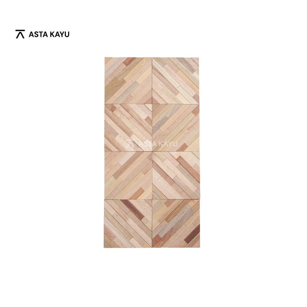 Rhombus Natural 3D decoratief houten wandpaneel – luxe geometrische stijl