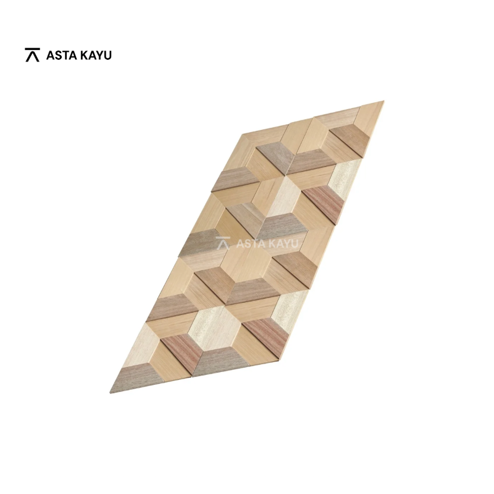 Decoratief 3D houten wandpaneel Parallel Stack – Optical wood serie