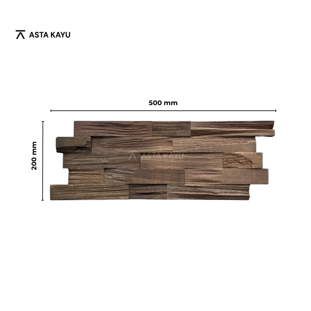 Sumatra Smoked Cocoa houten 3D wandpaneel – brick design