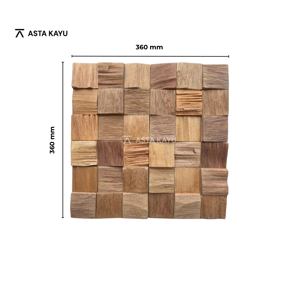 Decoratief 3D houten wandpaneel Bromo – natuurlijke houtkleur