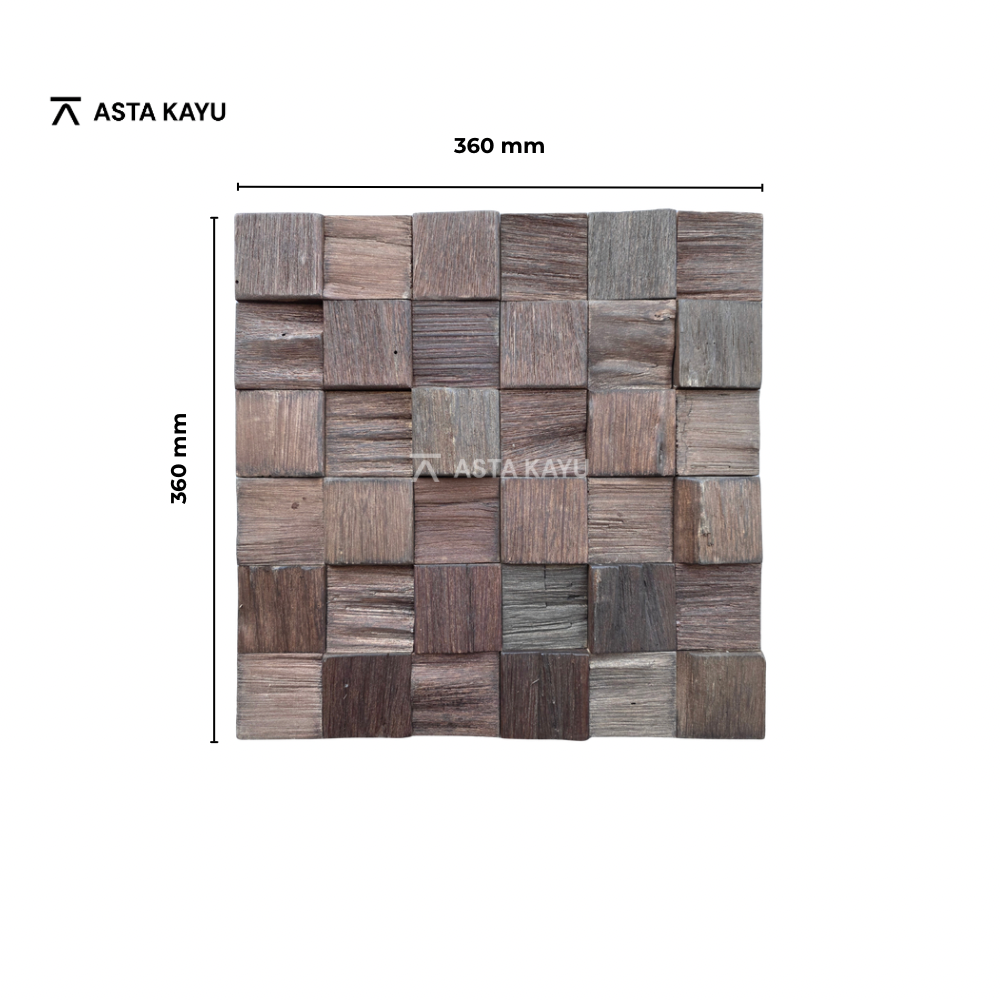 Decoratief houten wandpaneel Merapi – donkere houttint