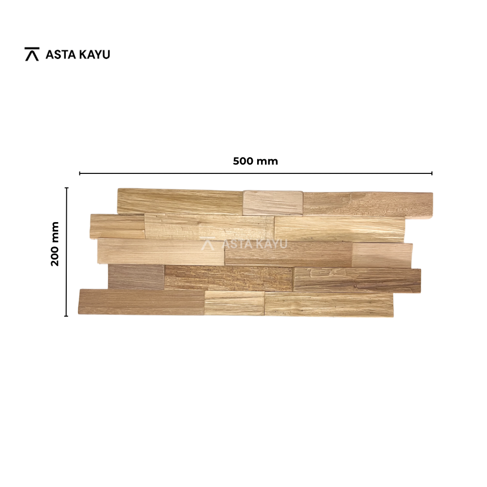 Sulawesi Natural Limestone houten 3D wandpaneel – brick design