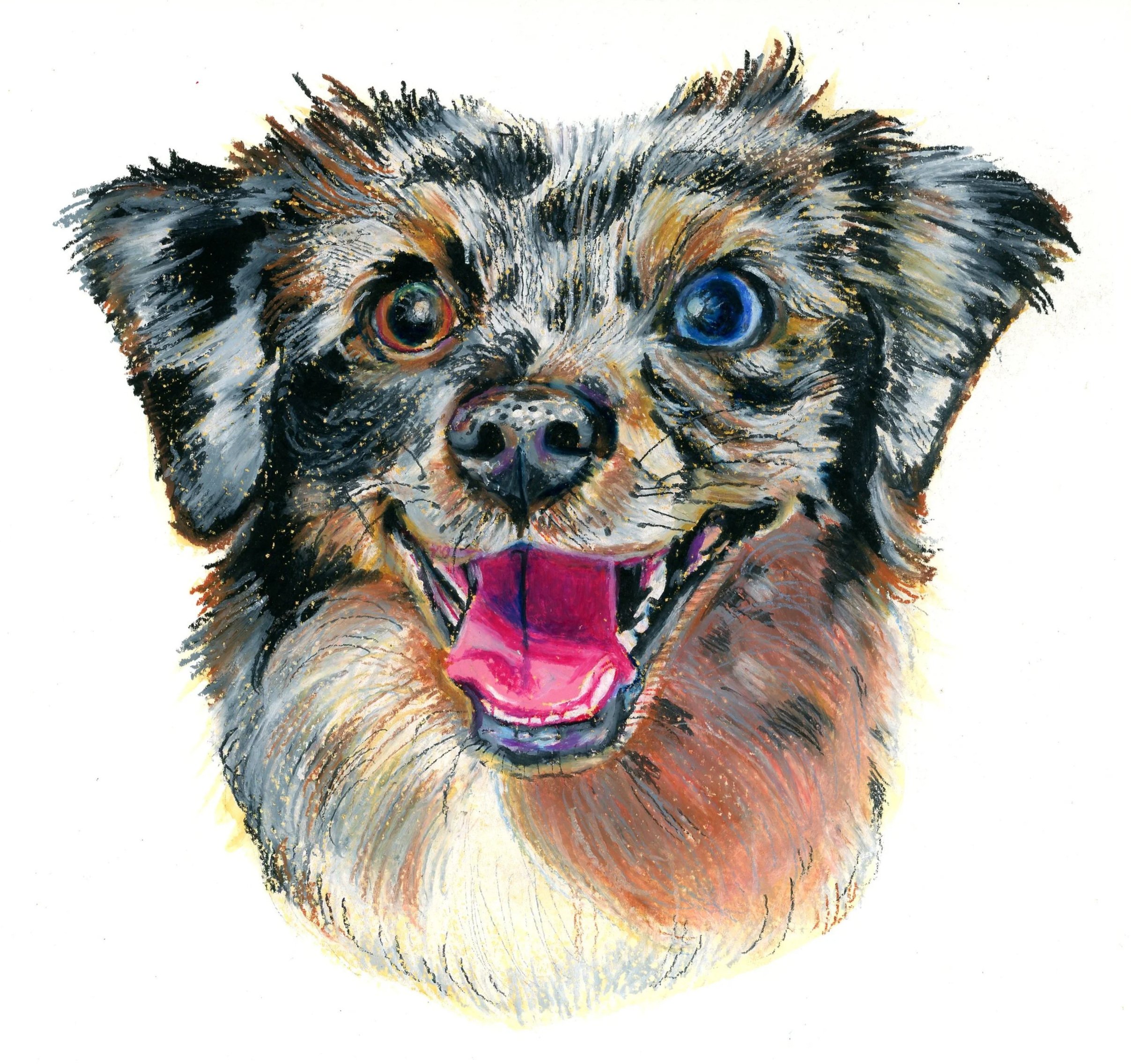 "Winnie" - 8" x 8", neopastel on 300 gsm cold press paper