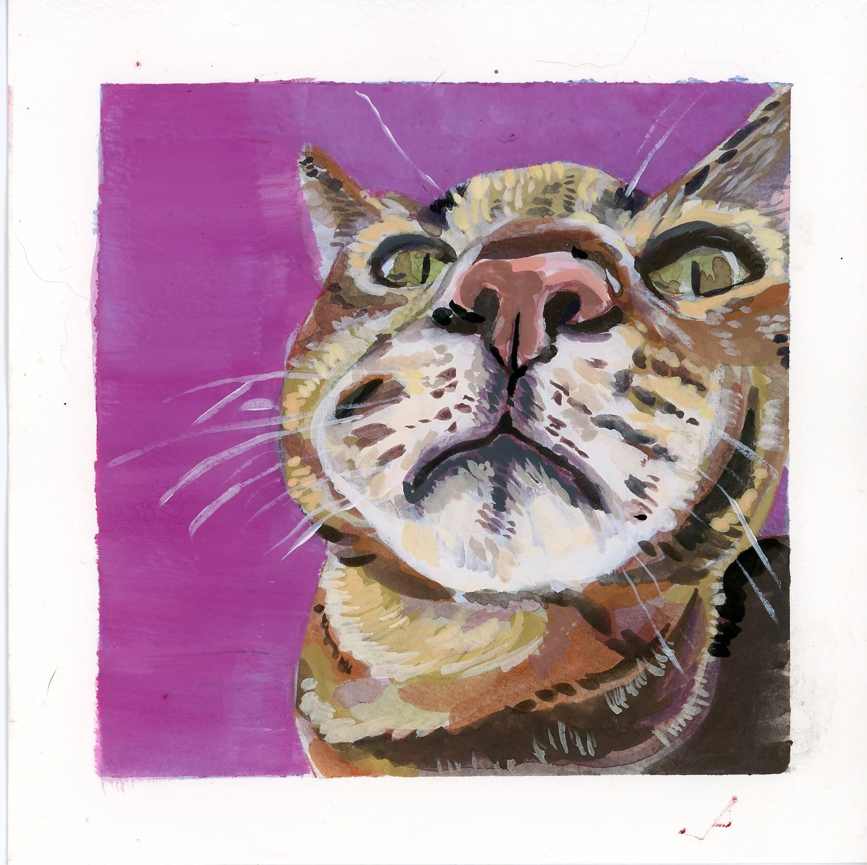 "Snitch" - 6" x 6", gouache on 300 gsm cold press paper