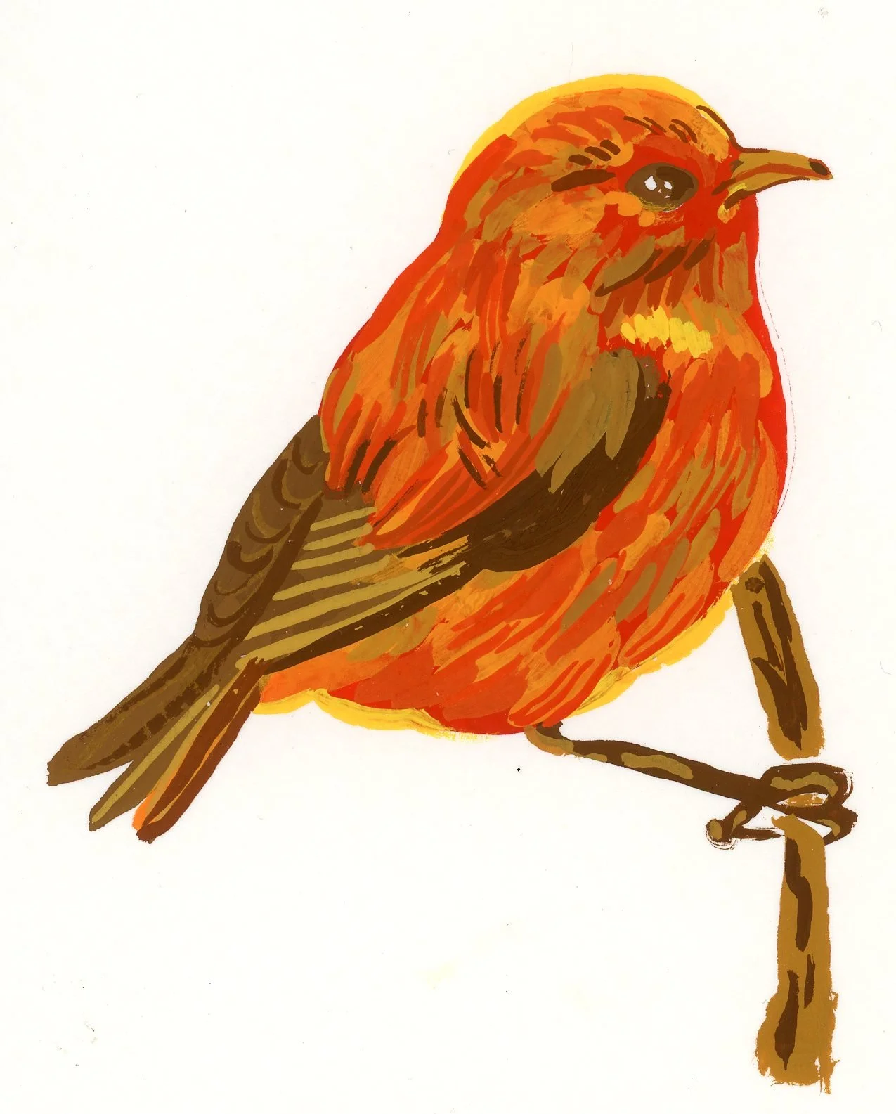 Hawai'i Akepa, gouache on 300 gsm cold press paper