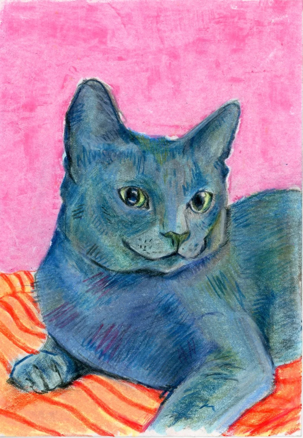 "Remus" - colored pencil and tempera paint on A7 bristol paper