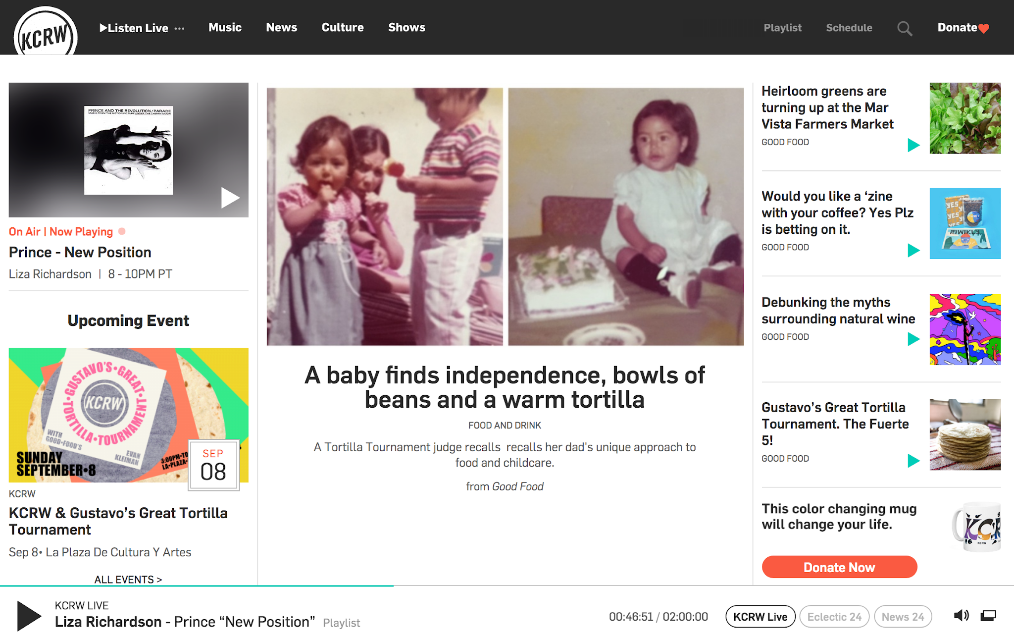 After: Content was clearly labeled, easy to discover, and much more searchable. The site became a better reflection of the KCRW brand and its Music, News and Culture pillars. Workflow with reporters evolved to include digital stories.
