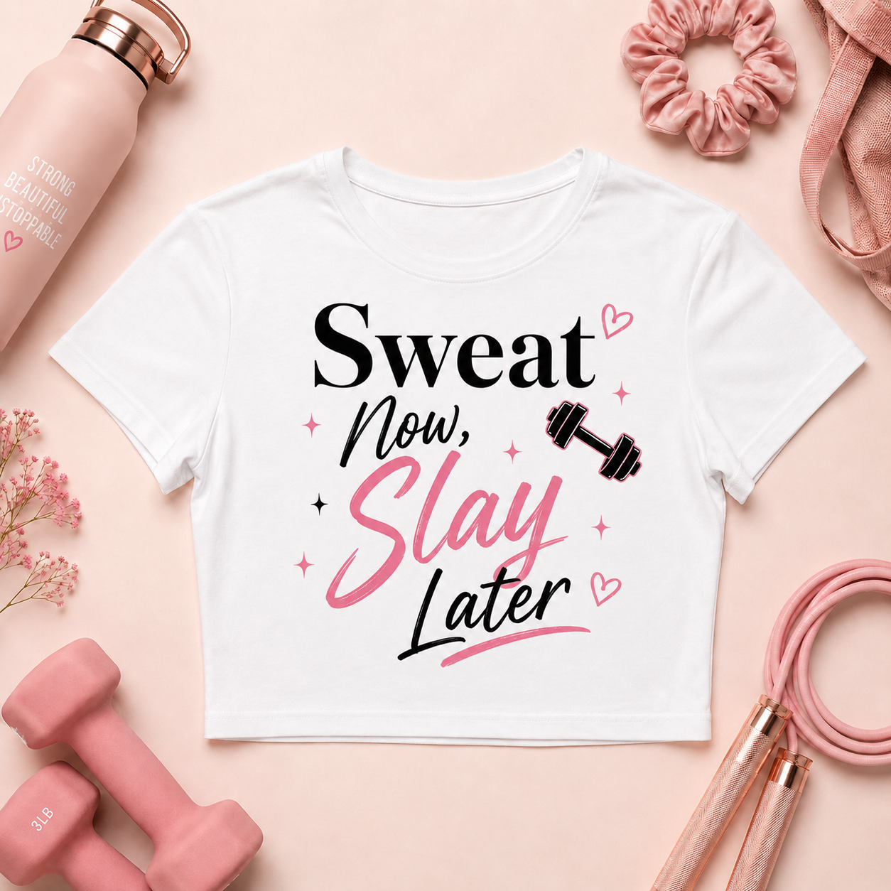 Crop Top - Sweat Now Slay Later.png