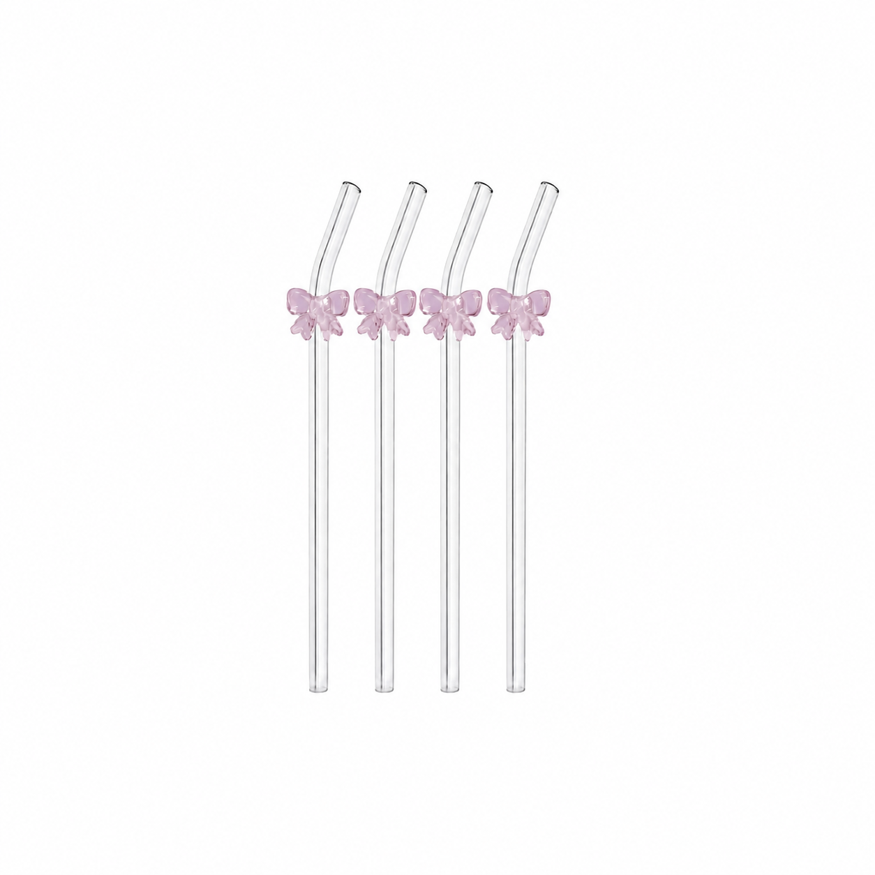 Pink Bow Glass Straw