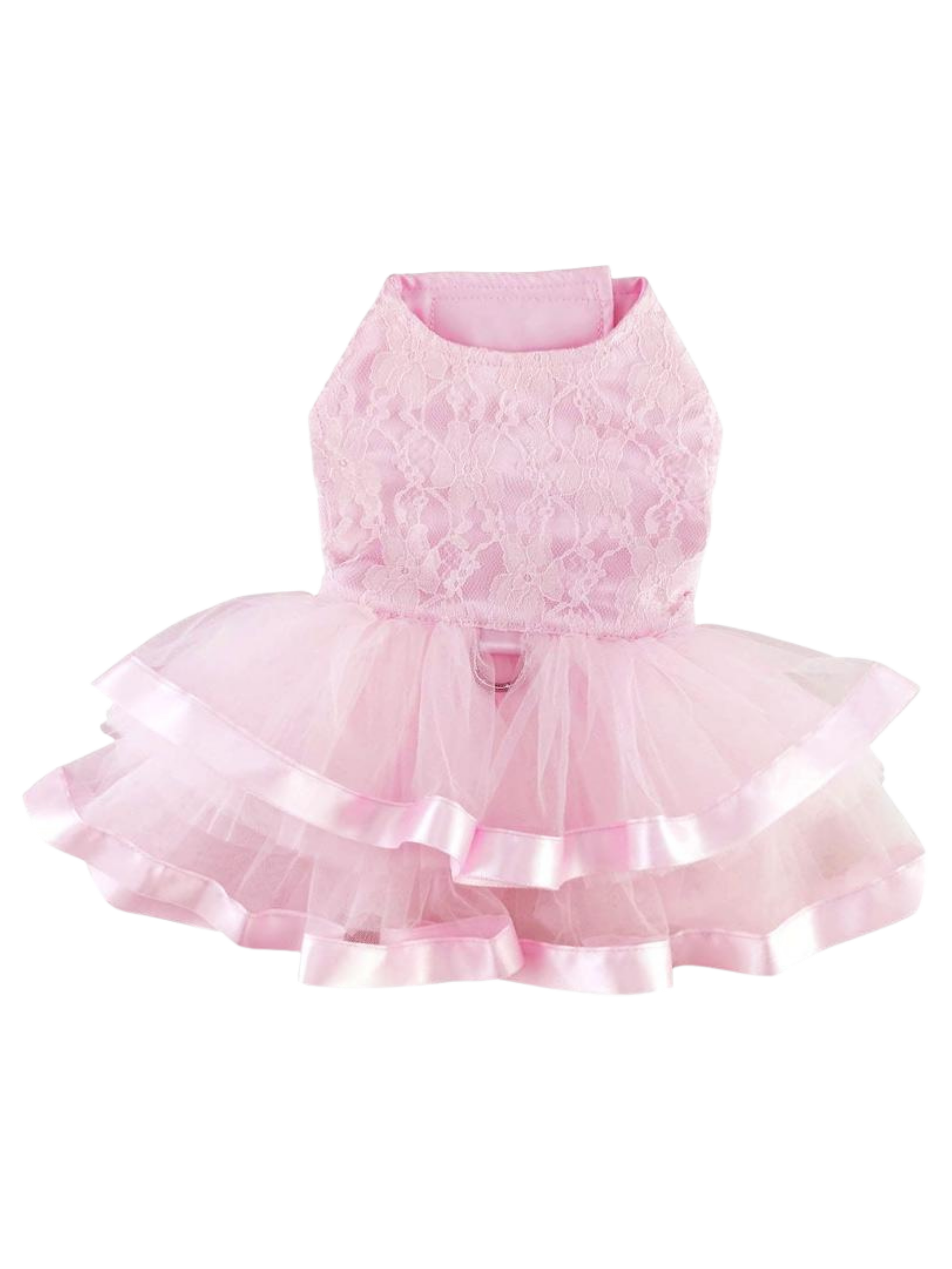 Pink Lace & Ruffles Dog Dress with Matching Leash