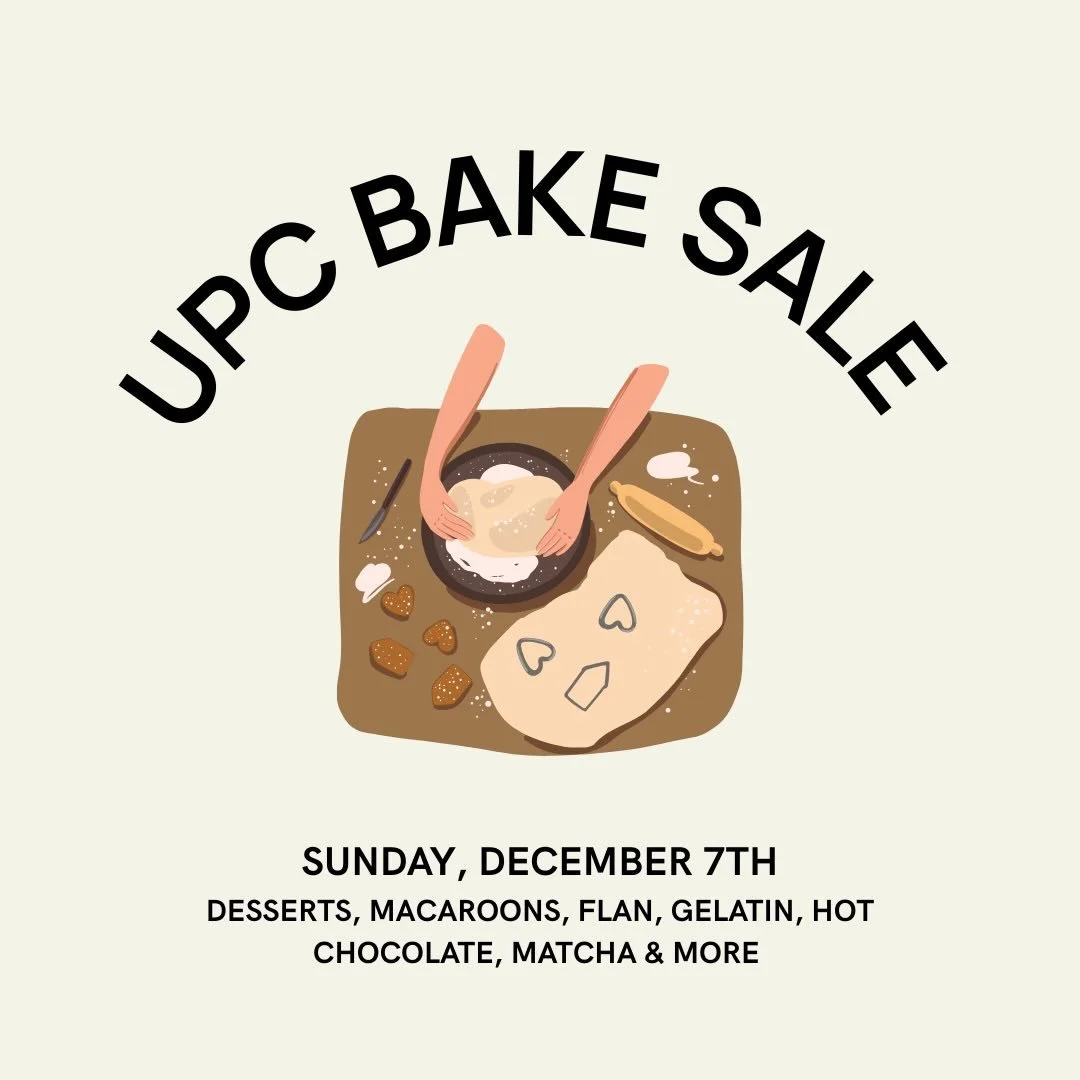 Make sure to stay after church on Sunday, December 7th! We will be having a bake sale with lots of delicious sweet treats to raise funds for Urbana!! 🍰🍪🍵