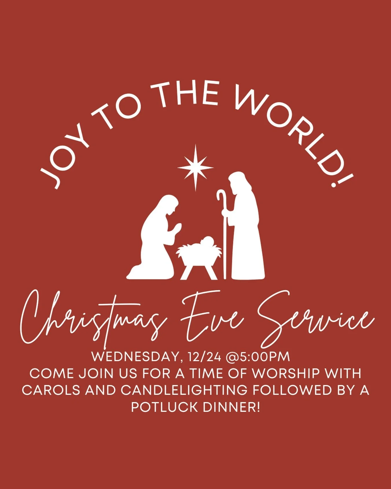 Join us for our Christmas Eve Service! We hope to see you there!!