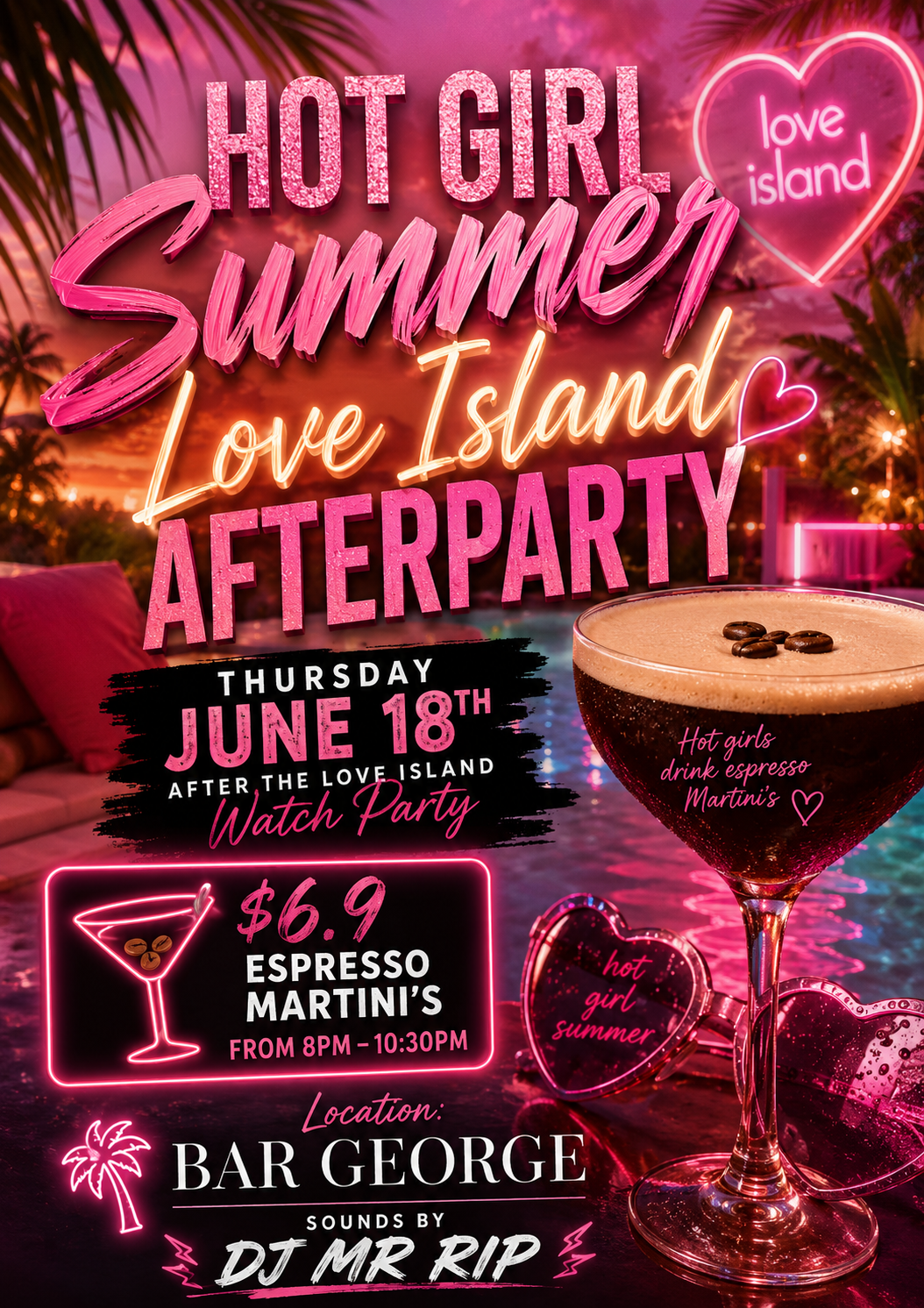 Love Island afterparty at Georgies
