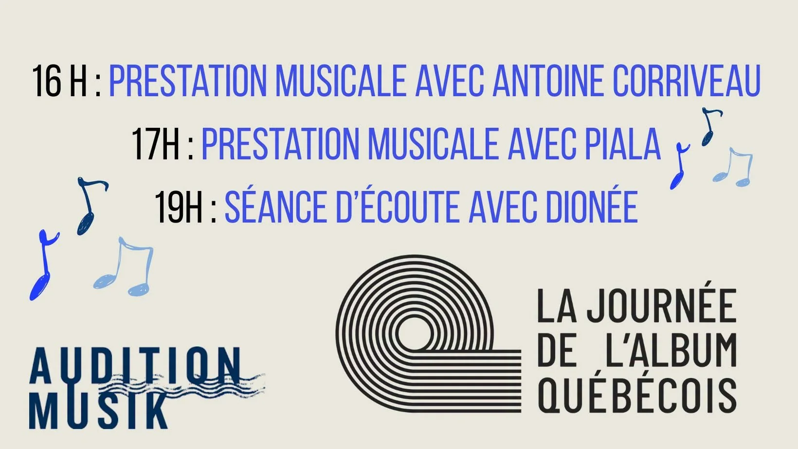 Dionée, Piala et Antoine Corriveau chez Audition Musik