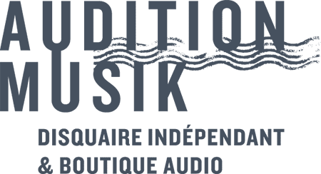 Logo avec le texte 'AUDITION MUSIK', 'DISQUAIRE INDÉPENDANT', et 'BOUTIQUE AUDIO'.