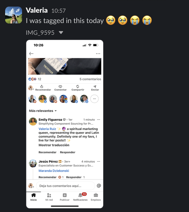 A screenshot of a social media post showing a person holding a Passport and a boarding pass.