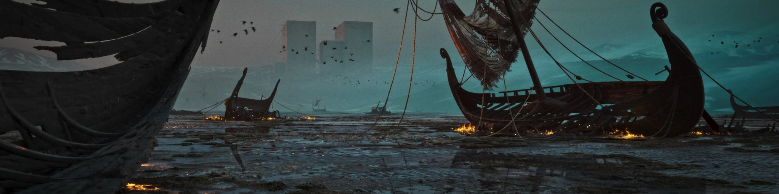 cinematic environment design with atmospheric lighting done in UE5 created for games and film by Vladimir Somov, Cinematic Direction, Short Film, Vikings, Art Direction and Look Development