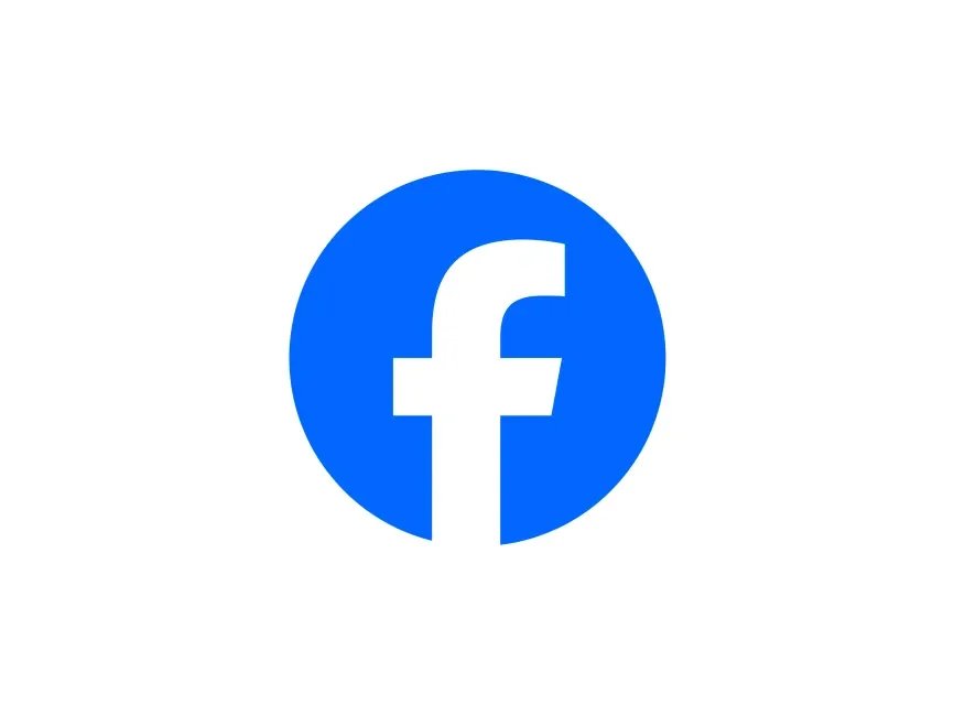 Blue Facebook logo on a white background.