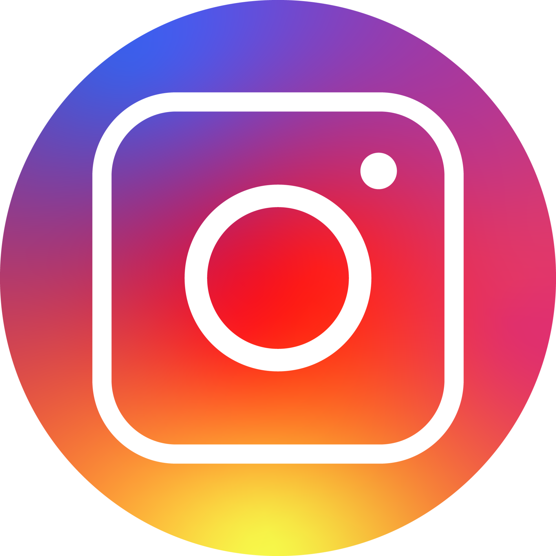 Instagram logo with a colorful gradient background.