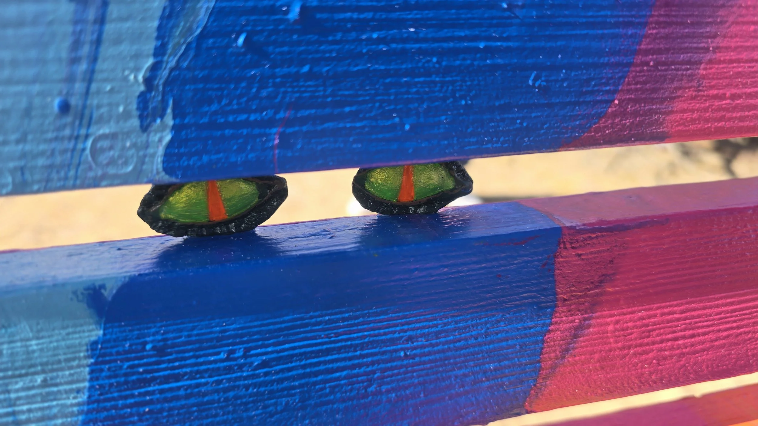 Robin added 3 sets of glowing dragon eyes to her project for a fun peek a boo.