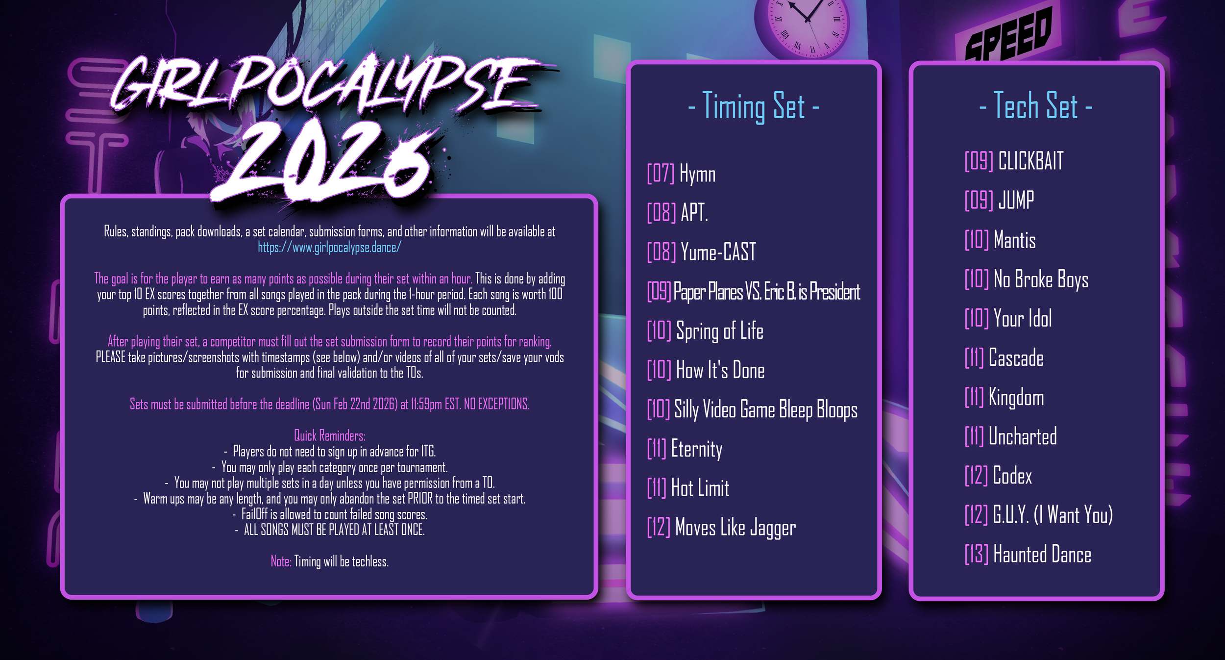 Girlpocalypse 2026 Timing and Tech Infographic